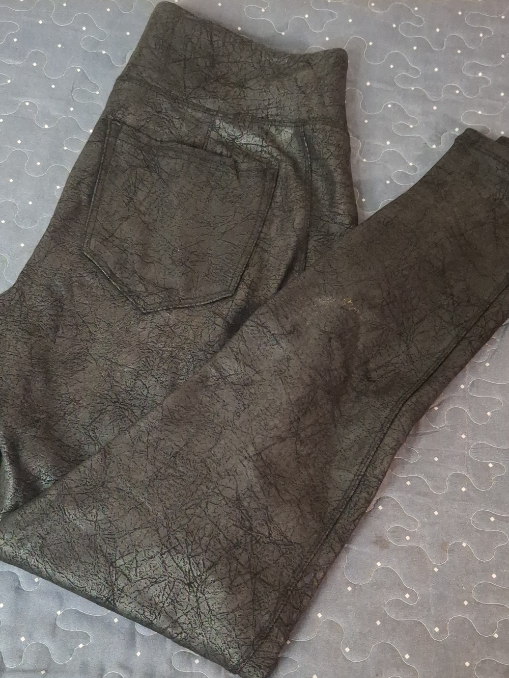 Mudd Ponte Black Faux-Leather Skinny Pants size large